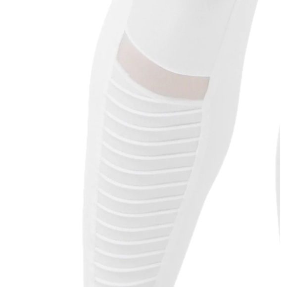 Alo High-Waist Moto Paneled Skinny Leg Athletic Legging In Glossy White - Picture 6 of 8